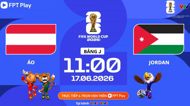 Enlace para ver la transmisión en vivo del partido Austria vs Jordania en VTV3 (11:00 AM, 17 de junio, Grupo J, Copa Mundial 2026)