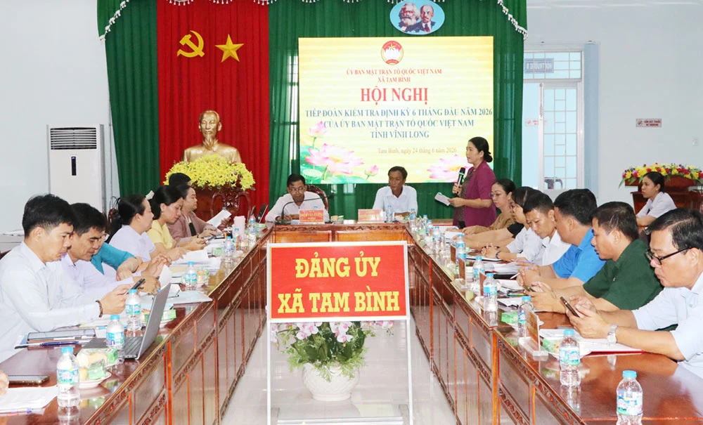 Inspeksi berkala terhadap kegiatan Front Tanah Air di komune Tam Binh.