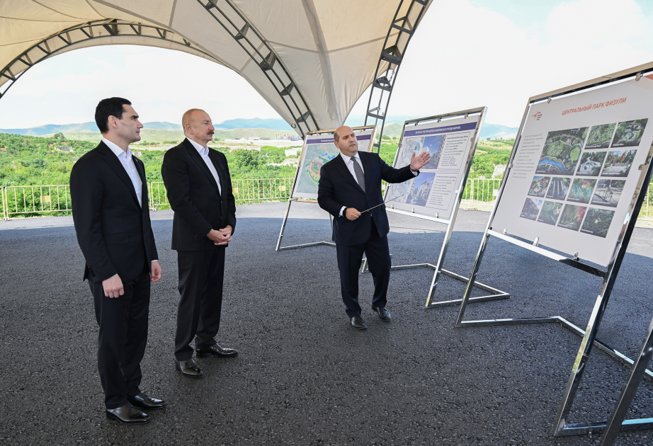 Presidents of Azerbaijan and Turkmenistan visited destroyed sites in Fuzuli city