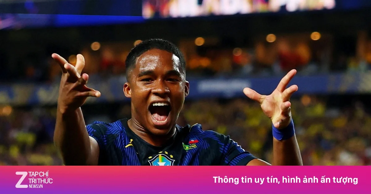Reaksi Endrick setelah golnya dianulir.