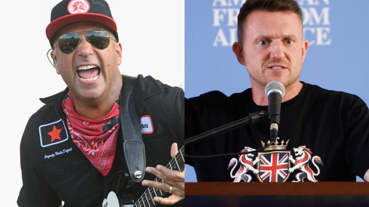 Tom Morello shares message for Tommy Robinson at Download 2026