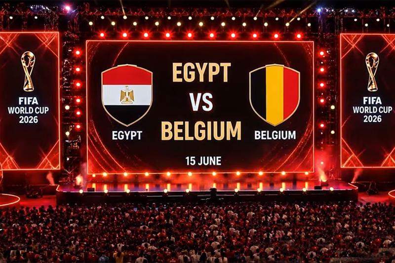 Un espace en plein air dans la Nouvelle Capitale pour suivre Égypte–Belgique lors de la Coupe du monde