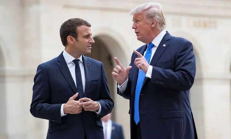 ترامب يهدد ماكرون برسوم 100% على النبيذ والشمبانيا بسبب ضريبة التكنولوجيا