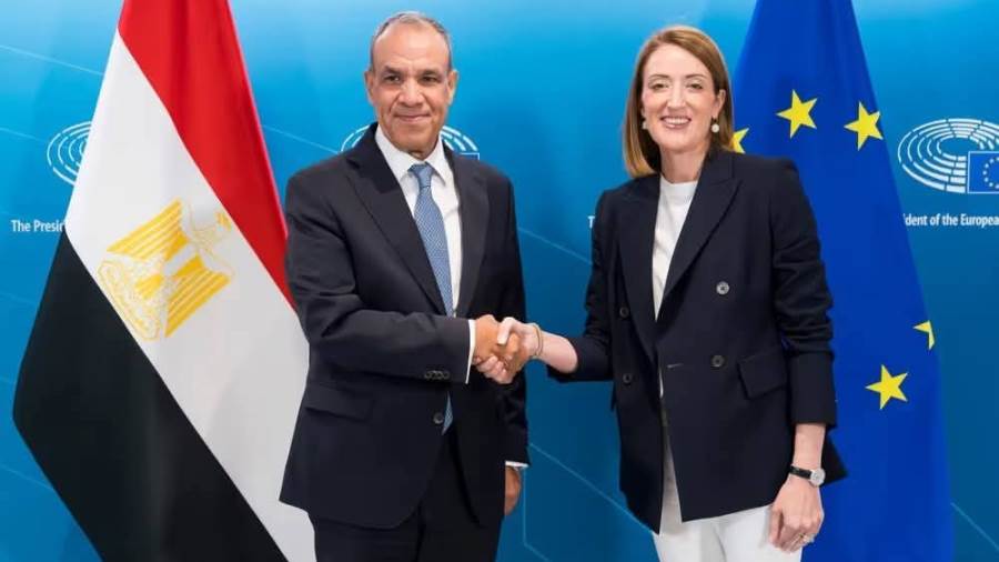 وزير الخارجية يلتقي مع رئيسة البرلمان الأوروبي