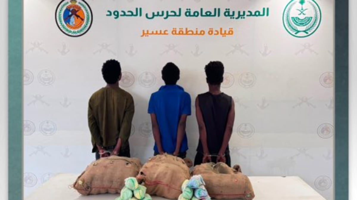 القبض على 3 إثيوبيين بحوزتهم 60 كيلوجرامًا من القات في عسير