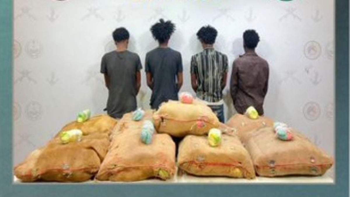 ضبط 180 كيلوجرامًا من القات واعتقال 4 إثيوبيين في جازان